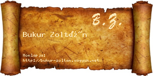 Bukur Zoltán névjegykártya